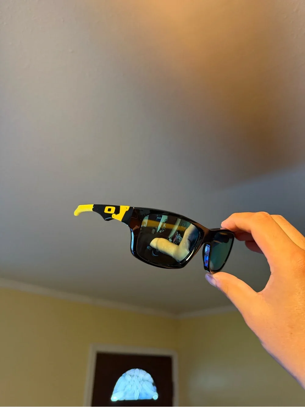Black Sunglasses with Yellow Accents Oakleys